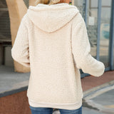 Outerwear Winter Loose Plush Patchwork Hoodie Cardigan Loose Foam Warm Coat Winter Jacket