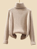 Autumn Winter Warm Knitwear Sets Outfits Elegant Turtleneck Sweater+long Cardigan Jacket+wide Leg Pant Setwide leg