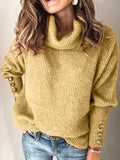 Autumn/Winter Solid High Neck Sweater Loose Large Size Knit Classic Versatile Sweater