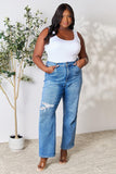 Full Size High Waist Distressed Jeans