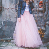 Lace Princess Fairy 4 layers 100 cm Voile Tulle Skirt Bouffant Puffy Skirt Long Tutu Skirts