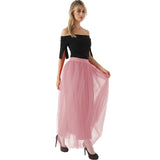 Lace Princess Fairy 4 layers 100 cm Voile Tulle Skirt Bouffant Puffy Skirt Long Tutu Skirts