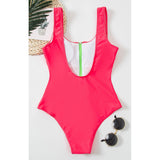 Zipper One Piece Swimsuit Women Swimwear Bodysuit Swimsuit Push Up Monokini Bathing Suit Summer Beachwear