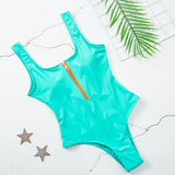 Zipper One Piece Swimsuit Women Swimwear Bodysuit Swimsuit Push Up Monokini Bathing Suit Summer Beachwear