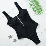 Zipper One Piece Swimsuit Women Swimwear Bodysuit Swimsuit Push Up Monokini Bathing Suit Summer Beachwear