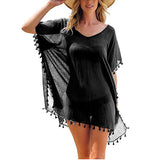 Chiffon Tassels Beach Wear Women Swimsuit Mini Dress