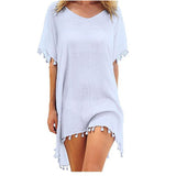 Chiffon Tassels Beach Wear Women Swimsuit Mini Dress