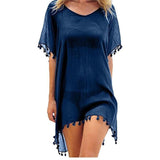 Chiffon Tassels Beach Wear Women Swimsuit Mini Dress