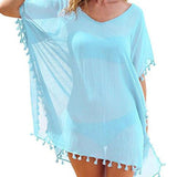 Chiffon Tassels Beach Wear Women Swimsuit Mini Dress