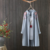 White Shirt 100% Cotton Embroidery Long Sleeve Button Up Blouse Loose Top Casual Wear