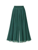 High Waist Loose Pleated Chiffon Wide-Leg Pants Spring Large Size Lightweight Breathable Flared Trousers