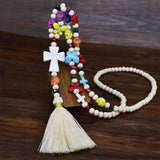 Bohemian Chain Retro Ethnic Boho Tassel Sweater Necklace Long Beaded Necklace Jewelry