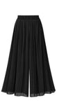 High Waist Loose Pleated Chiffon Wide-Leg Pants Spring Large Size Lightweight Breathable Flared Trousers