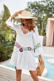 Crochet Beach Cover-Ups Summer Tunic Cover Up Long Knitted Beachwear Dress