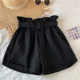 Women Summer High Waist Shorts Ladies Ruffle Casual Shorts Pants