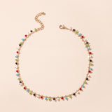 Bohemian Colorful Beaded Necklace for Women Charms Tassel Clavicle Chain Chockers Handmade Party Jewelry