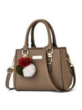 Single-shoulder Small Bag Large-capacity Portable Handbag With Plush Ball Pendant