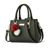 Single-shoulder Small Bag Large-capacity Portable Handbag With Plush Ball Pendant