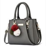 Single-shoulder Small Bag Large-capacity Portable Handbag With Plush Ball Pendant