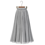 High Waist Loose Pleated Chiffon Wide-Leg Pants Spring Large Size Lightweight Breathable Flared Trousers