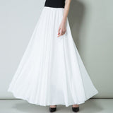 Chiffon Skirts Full-Length Skirt High Waist Elegant Dance Long Skirt