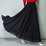 Chiffon Skirts Full-Length Skirt High Waist Elegant Dance Long Skirt