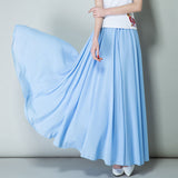 Chiffon Skirts Full-Length Skirt High Waist Elegant Dance Long Skirt