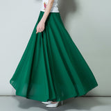 Chiffon Skirts Full-Length Skirt High Waist Elegant Dance Long Skirt