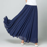 Chiffon Skirts Full-Length Skirt High Waist Elegant Dance Long Skirt