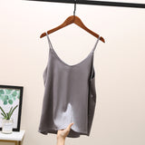 Sleeveless Harness Silk Blouse Shirt Women Top Spring Summer Casual Shirt Blouse Women