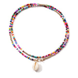 Bohemian Colorful Seed Bead Shell Choker Necklace Statement Short Collar Clavicle Chain Boho Jewelry