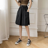 Shorts Women Chic High Waist Summer Casual Loose Office Lady All-match Streetwear Solid Ins