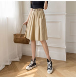 Shorts Women Chic High Waist Summer Casual Loose Office Lady All-match Streetwear Solid Ins