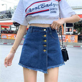 Casual Summer Jean Denim Shorts Skirts Female Vintage High Waist Short Pants