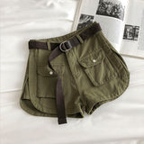 Shorts Women Chic Summer Basic All-match Casual Ladies Trouser Loose High Waist Femme Bottom Ins Pockets Popular Solid