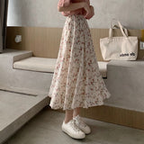 Skirt Women Vintage Clothes Long Skirts Harajuku Tender Temperament Streetwear Stylish Spring Summer Elastic Waist