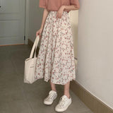 Skirt Women Vintage Clothes Long Skirts Harajuku Tender Temperament Streetwear Stylish Spring Summer Elastic Waist