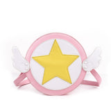 CardCaptor Card Captor Sakura Magic Star Wing Satchel Pink PU Cute Messenger Shoulder Bag Lolita Gift for Women Girl Cosplay