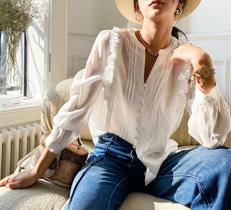loose dress shirts for women womens fashion Button Down Shirts for Women Summer Casual 3/4 Sleeve V Neck Beach Tops Oversized Blouses Loose Fit Dressy Comfy Tunic at Amazon Women's Clothing store