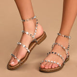 Rivet Strong Flat Women Sandals Fashion Shoes Lightweight Non-slip Summer Designer Studded Sandals