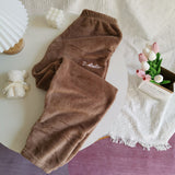 Winter Sleep Bottom Women Flannel Long Pant Pajamas Soft Slip Solid Color Pants Casual Thick Pants