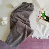 Winter Sleep Bottom Women Flannel Long Pant Pajamas Soft Slip Solid Color Pants Casual Thick Pants