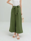 Summer Temperament Commuter Pants Lace-up Bow Multicolor Solid Color Loose Wide-leg Casual Nine-point Pants