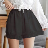 Women Shorts Lace Mesh Patchwork Ladies Pajama Shorts Summer Fresh Cool Breathable Casual Shorts Bottom Under Skirt