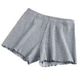 Ladies Women Summer Pants Thread Ribbed Striped Seamless Stretchy Underpants Solid Color Ruffled Boxer Shorts