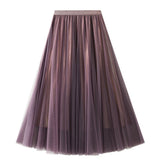 High Waist Bright Long Tulle Skirt for Women