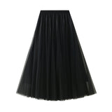 High Waist Bright Long Tulle Skirt for Women