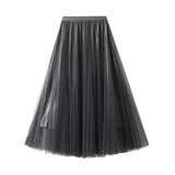 High Waist Bright Long Tulle Skirt for Women