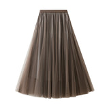 High Waist Bright Long Tulle Skirt for Women