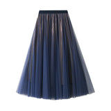 High Waist Bright Long Tulle Skirt for Women